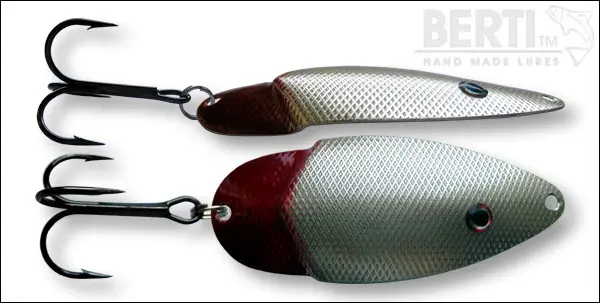Lingura Oscilanta BERTIlure Lucky Redtail XXL Silver Amprenta Patrate, 7.8cm 13g Ultima șansă
