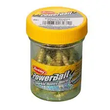 Preț promoțional Viermi Artificiali BERKLEY Powerbait Sparkle Honey Worm, 2.5cm, 55buc/flacon, Galben