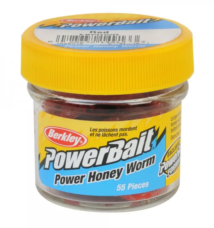 Naluca Viermi Artificiali Berkley PowerBait Power Honey Worm Red/S, 60g, 55buc/borcan Premium