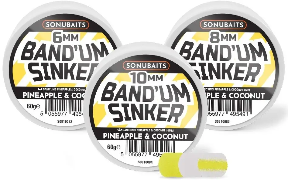 Pelete pentru Carlig SONUBAITS Band'um Sinkers, 10mm, 60g, Pineapple & Coconut Plată sigură