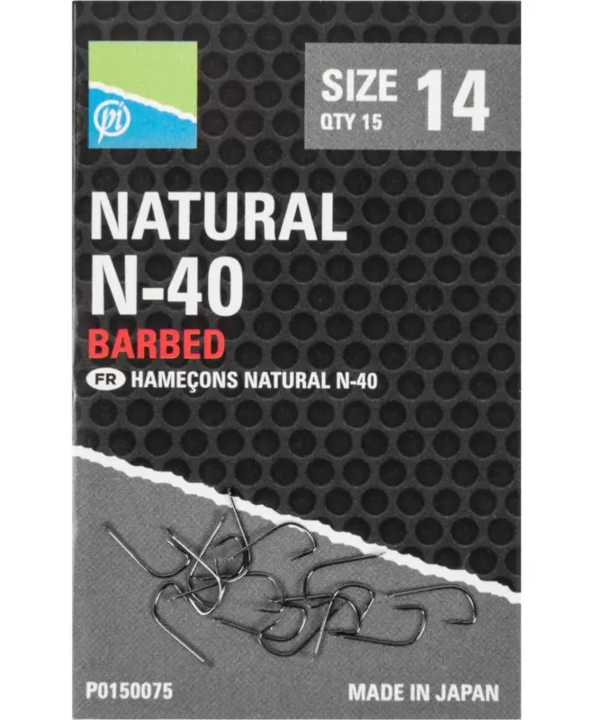 Carlige cu Micro Barbeta Preston Natural N-40, 15buc/plic Cel mai vândut