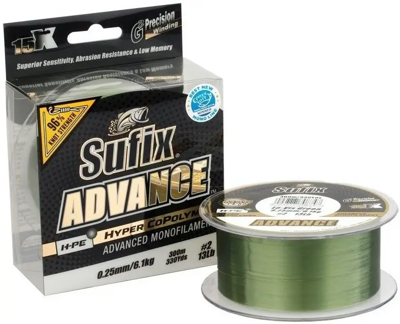 Fir Monofilament Sufix Advance HMPE Hyper CoPolymer, Lo-Vis Green, 300m Cumpără online
