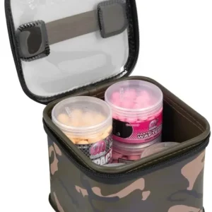 Ofertă de sezon Borseta Fox Aquos Camo Bait Storage Medium Plus ,17x17x13cm ,4 Borcane