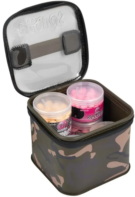 Ofertă de sezon Borseta Fox Aquos Camo Bait Storage Medium Plus ,17x17x13cm ,4 Borcane