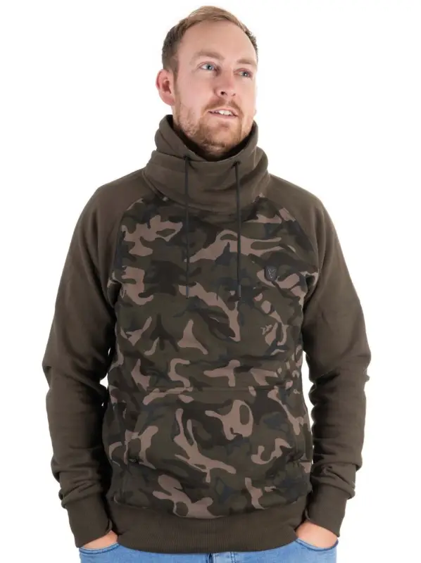 Hanorac FOX High Neck, Khaki/Camo Plată sigură