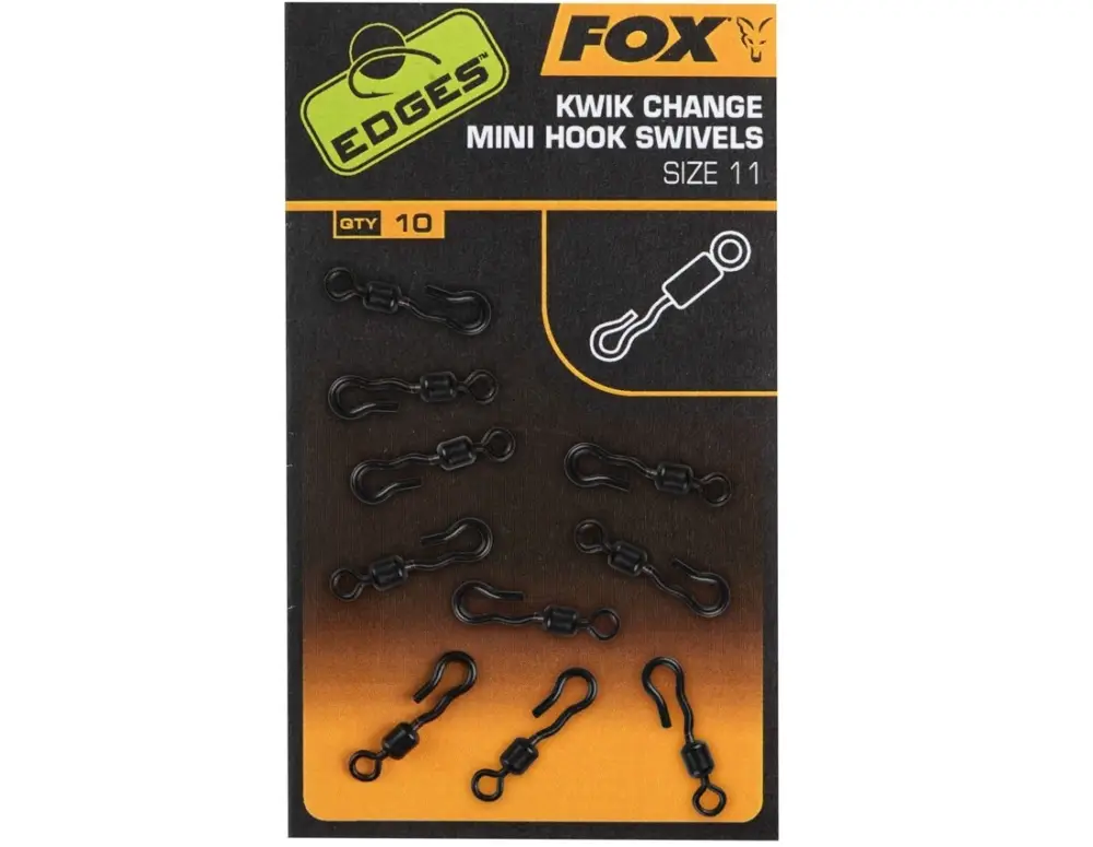 Vartej cu Agrafa Rapida FOX Mini Hook Swivels, Nr.11, 10buc/plic Mai ieftin