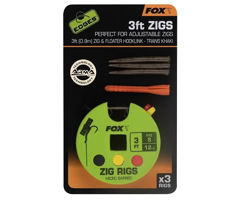 Reducere specială Monturi FOX Edges Zig Rigs, 3buc/disc, Nr.8 3ft - 91cm