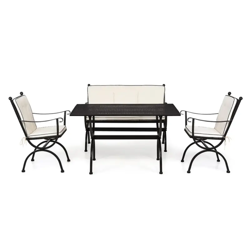 ROMEO Set mobilier terasă/grădină, 2 scaune, banchetă și masă Ofertă exclusivă