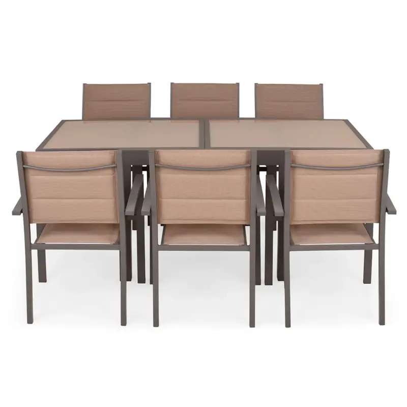 LUCCA Set mobilier terasă/grădină, 6 scaune și masă extensibilă Cel mai bun preț