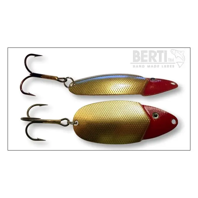 Livrare rapidă Lingura Oscilanta Bertilure Lucky Red Head XXL Gold Amprenta Patrate 7.8cm 13g