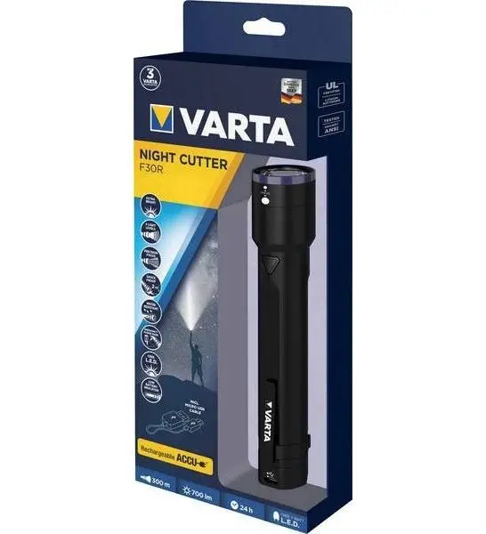 Lanterna de Mana Reincarcabila Varta Night Cutter F30R LED Cree, 700 Lumeni Discount