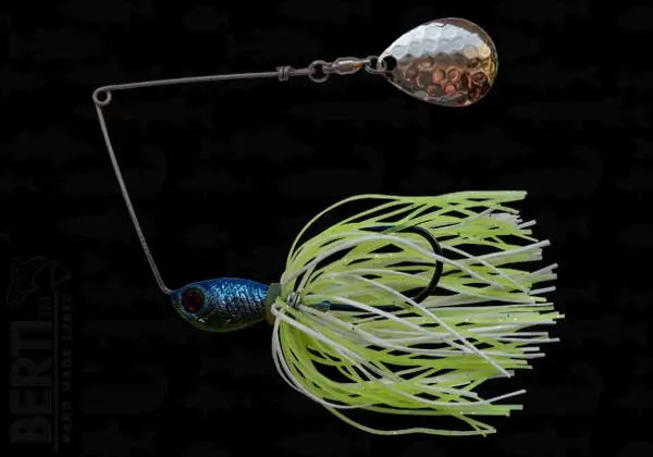 Premium Bertilure Spinnerbait Colorado Deep Cup 11gr Skirt Siliconic White Chartreuse Glitter