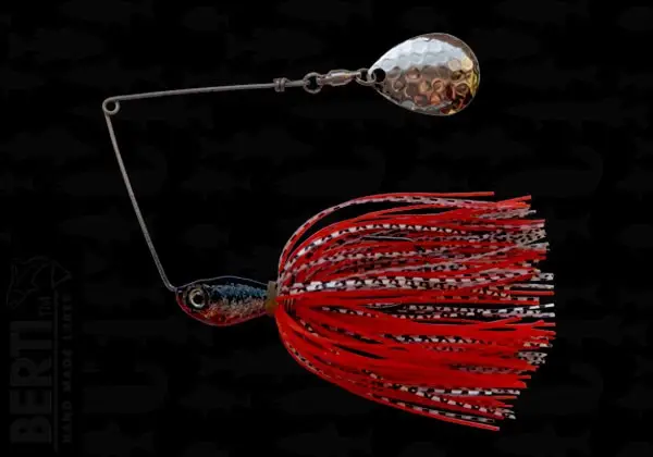 Doar azi Bertilure Spinnerbait Colorado Deep Cup 11gr Skirt Siliconic Alb/Negru-Rosu