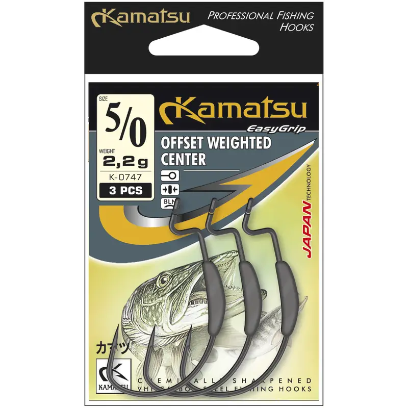 Carlige Kamatsu Offset Weighted Front Black Nickel Ringed Lestat, 3buc/plic Discount