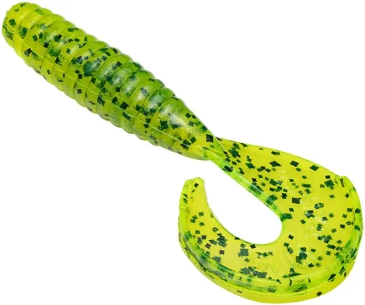 Livrare rapidă Grub Strike King Rage Tail Grub, Chartreuse Pepper, 10cm, 10buc/plic