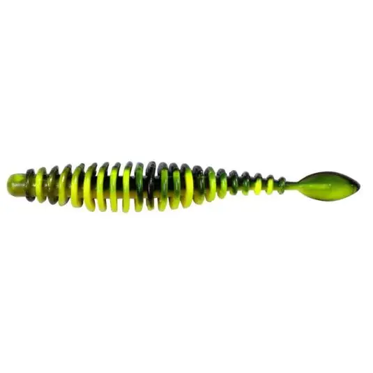 Shaduri Magic Trout T-Worm P-Tail Chilli-Cheese, Neon Yellow Black, 6.5cm, 6buc/borcan Popular