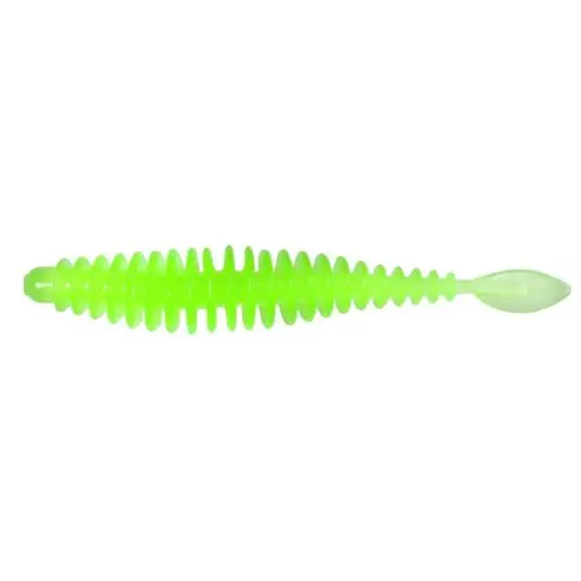 Super ofertă Shaduri Magic Trout T-Worm P-Tail Chilli-Cheese, Neon Green, 6.5cm, 6buc/borcan