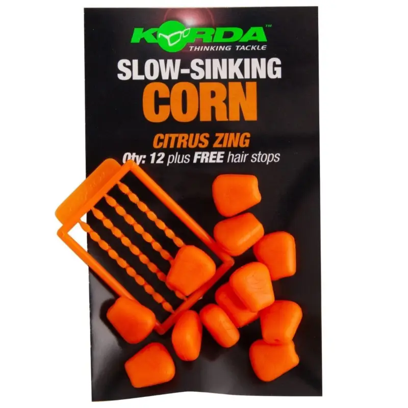 Porumb Flotant Korda Slow-Sinking Corn + Free Hair Stops, 12buc/plic Preț promoțional