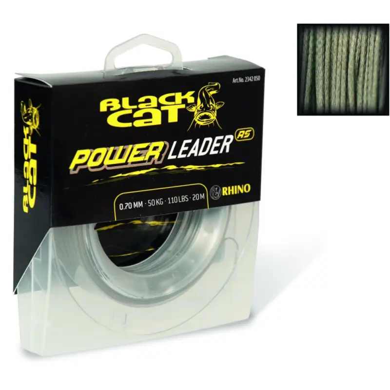 Ofertă limitată Fir Somn Textil Black Cat Power Leader, 20m, 1.00mm 80kg