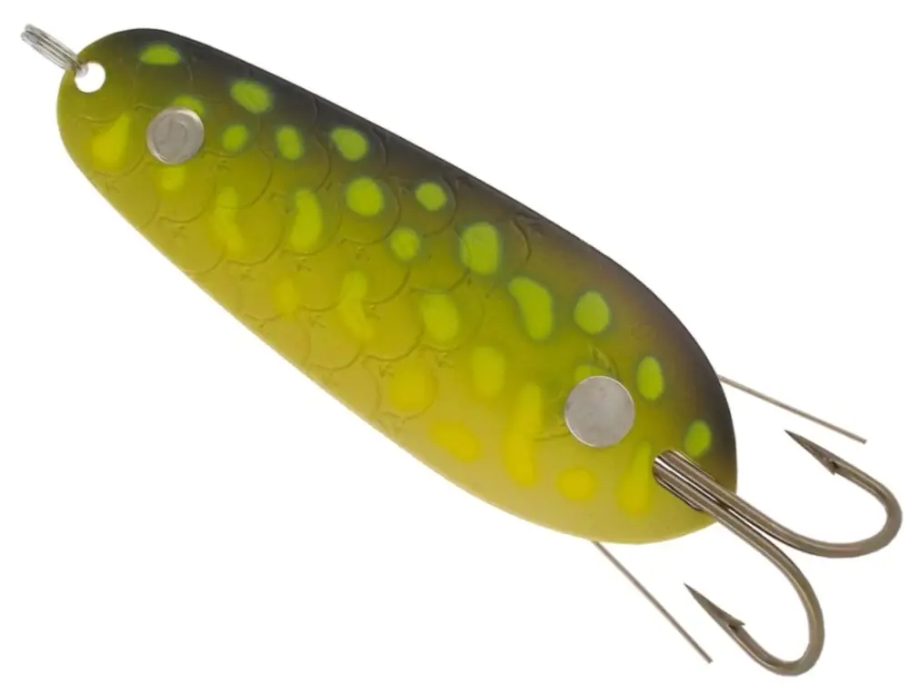 Cel mai vândut Lingurita Oscilanta Kuusamo Weedless 70/10, Ye/G/GR-B, UV, 7cm, 10g