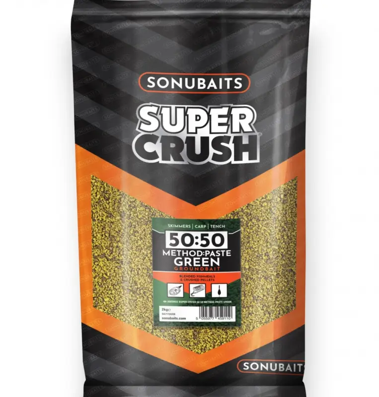 Groundbait Sonubaits Super Crush,50:50 Method&Paste Green, 2kg Cel mai vândut
