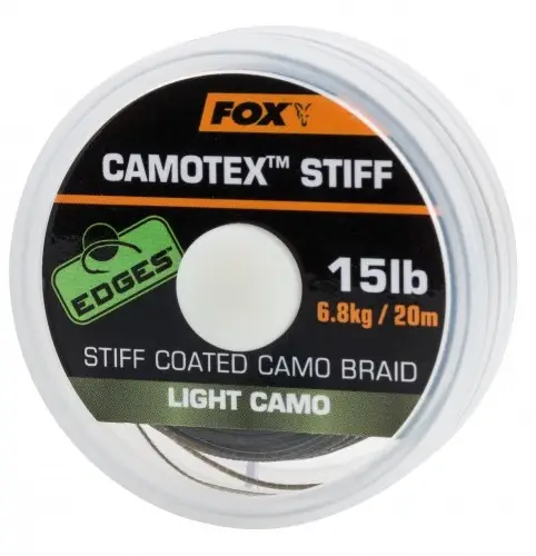 Calitate înaltă Fir Textil cu Camasa FOX Edges Camotex Dark Stiff, 15lb, 20m