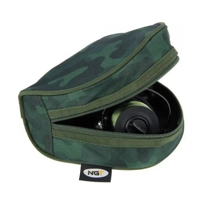 Husa pentru Mulineta NGT Reel Case, Camo, 17x18x9cm Mai ieftin