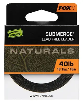 Fir textil Fox Edges Naturals Submerge Leader, 10m/40lb/18.1kg Retur ușor