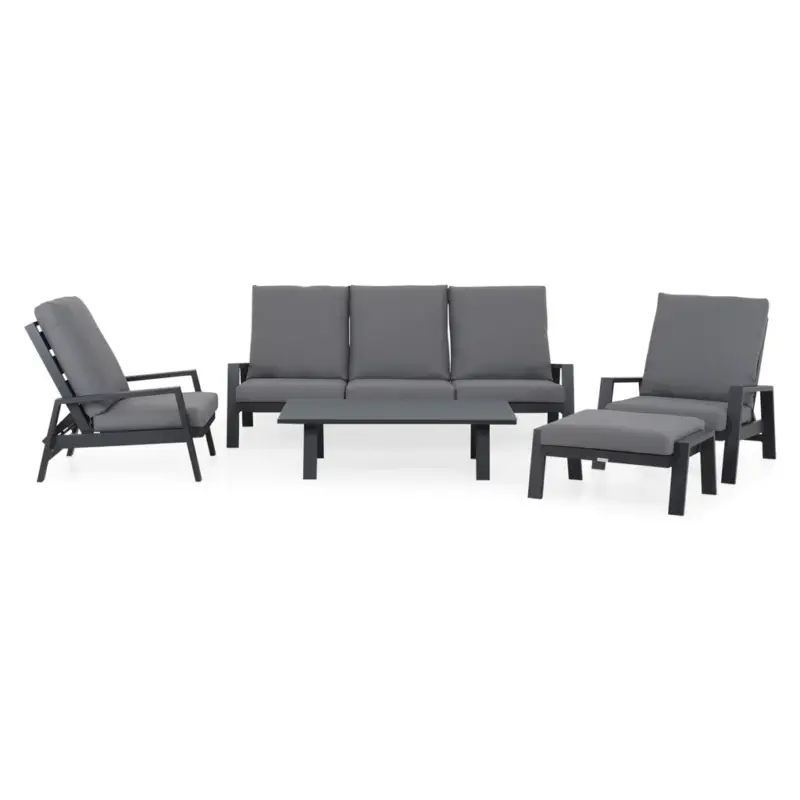 Livrare expres MONTEREY Set mobilier terasă/grădină, 2 fotolii, canapea, taburet și măsuță