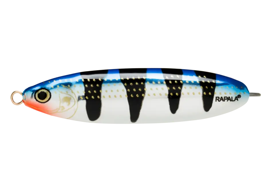 Livrare expres Lingurita Oscilanta Antibradis Rapala Minnow Spoon, Culoare Metallic Blue Tiger (MBT), 10cm, 32g