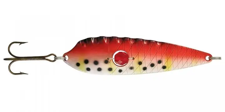 Premium Lingurita Oscilanta Kuusamo Kruunu Helmi 85/19, 8.5cm, 19g, Culoare CBR/Ye/BL-S