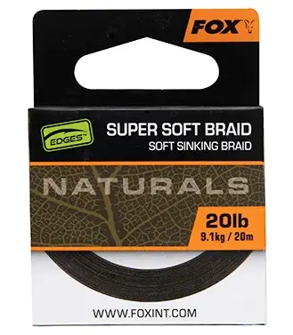 Cel mai vândut Fir Textil FOX Edges Naturals Soft Braid Hooklength, 20m