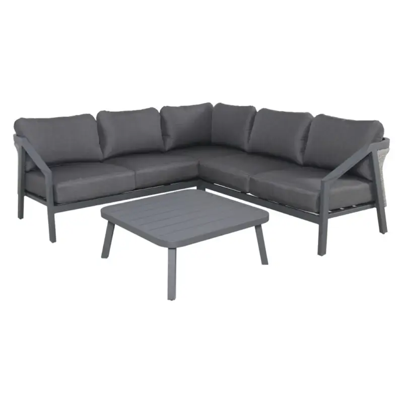 LYNE Set mobilier terasă/grădină, colțar și măsuță Ieftin