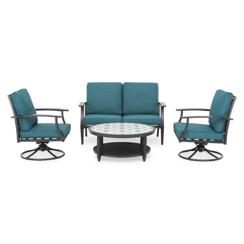 MIRABEL Set mobilier terasă/grădină, 2 fotolii rotative, canapea și măsuță Ofertă