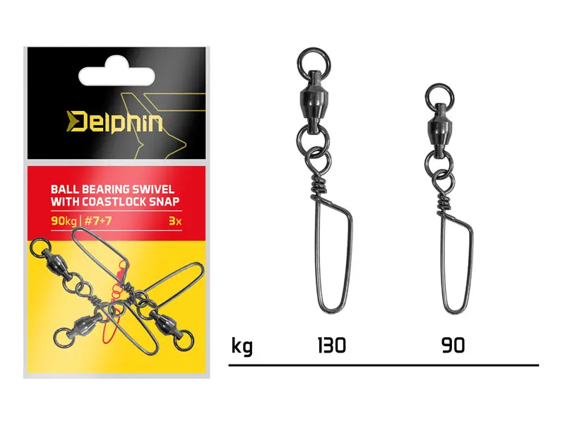 Promoție Vartej cu Agrafa Coastlock Delphin, Black Nickel, 3buc/plic