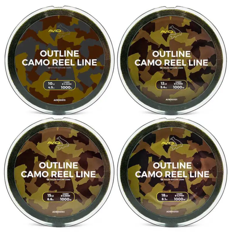 Fir Monofilament Avid Carp Outline Camo Reel, 1000m Bestseller