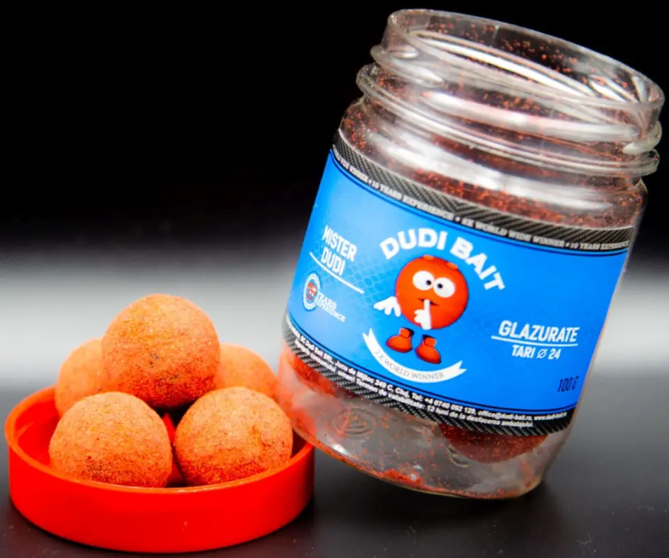 Ultima șansă Boilies Solubil de Carlig Dudi Bait Mister Dudi Glazurate, Squid&Cranberry, 100g