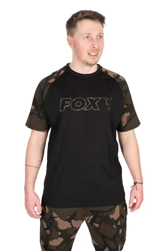 Tricou Fox Black/Camo Outline T-Shirt Reducere extra