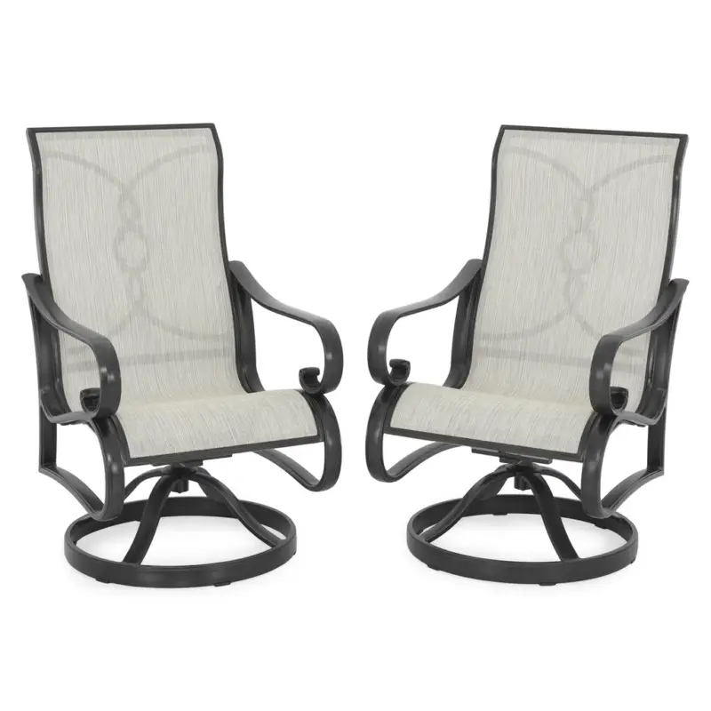 HERITAGE Set mobilier terasă/grădină, set 2 scaune-balansoar rotative Reducere extra