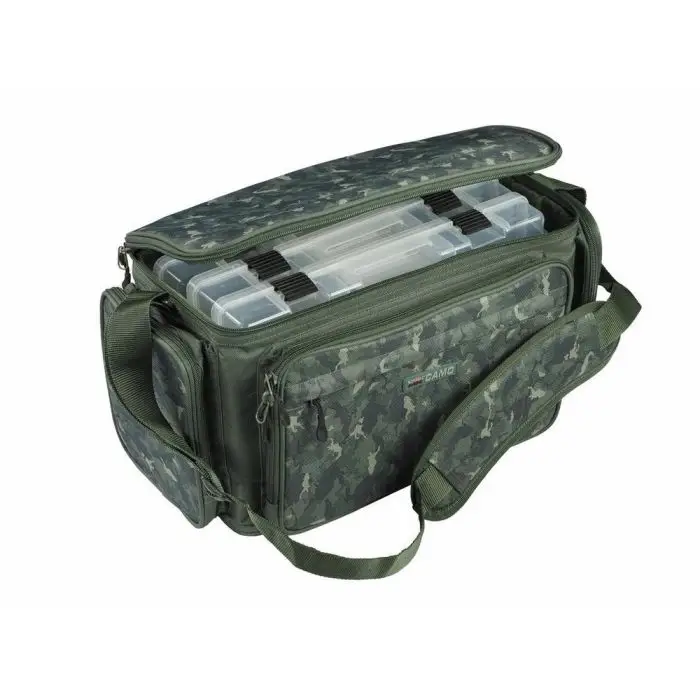 Preferatul clienților Geanta Pescuit Mitchell MX Camo Tackle Bag L + 3 Cutii, Green Camo, 47x 6x24cm