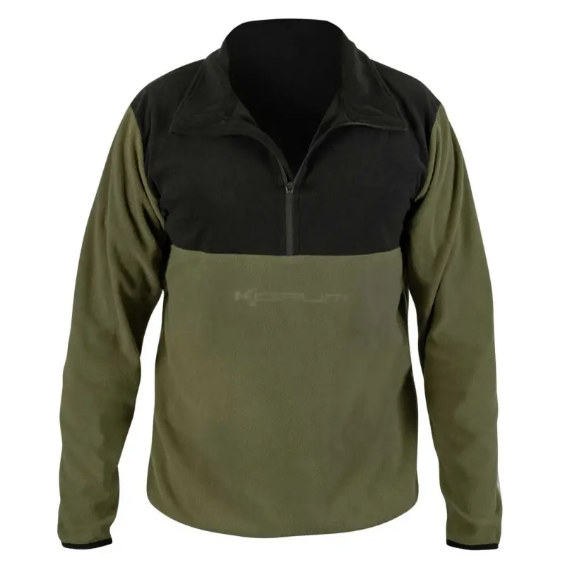 Bluza Korum Embossed Microfleece, Olive Green/Black Promoție
