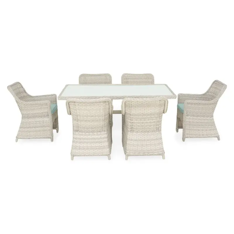CALZADA Set mobilier terasă/grădină, 6 scaune și masă Ofertă limitată