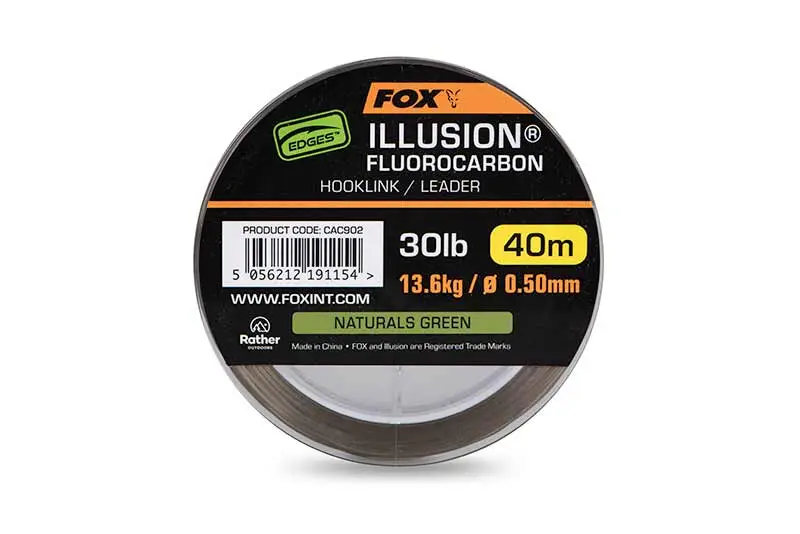 Inaintas/Fir Forfac Fluorocarbon Fox Illusion Hooklink/Leader, Naturals Green, 40m Ultima șansă