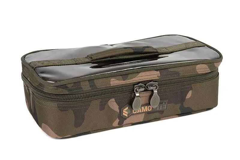 Geanta Momeala Fox Camolite 12 Pot Hookbait Case, 33x17x10cm Reducere extra