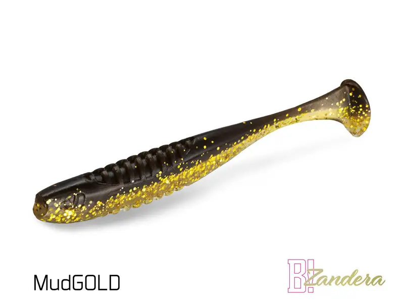 Shad Delphin ZANDERA UVs, MudGOLD, 10cm, 5buc/blister Ofertă limitată