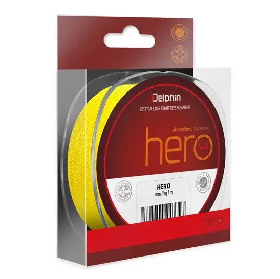 Reducere de preț Fir Textil Delphin HERO 4, Galben Fluo, 300m