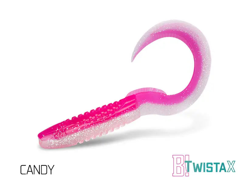Chilipir Twister Delphin Twistax Eeltail UVS, 6cm, 5buc/plic, Culoare Candy