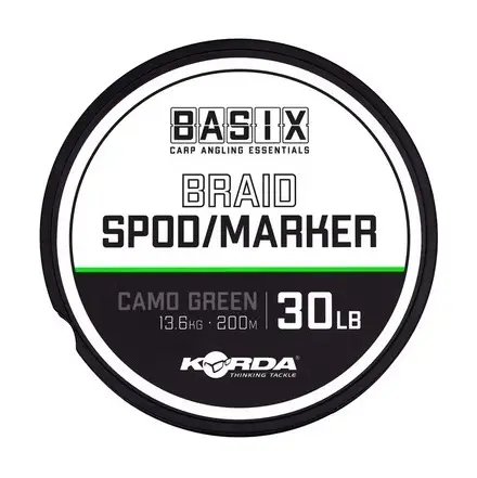 Comandă acum Fir Textil Korda Basix Spod/Marker Braid, Camo Green, 200m, 30lbs 13.6kg