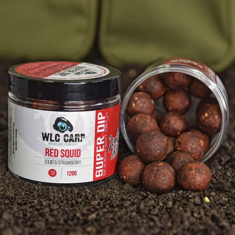 Livrare gratuită Boilies Fiert de Carlig WLC Carp Super Dip, 20mm, 120g, Red Squid