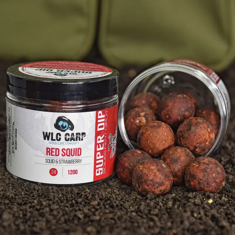 Ofertă exclusivă Boilies Fiert de Carlig WLC Carp Super Dip, 24mm, 120g,Red Squid